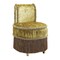 Saltoro Sherpi Altair 26 Inch Luxury Vanity Stool, Gold Velvet Upholstery, Skirted Trim-